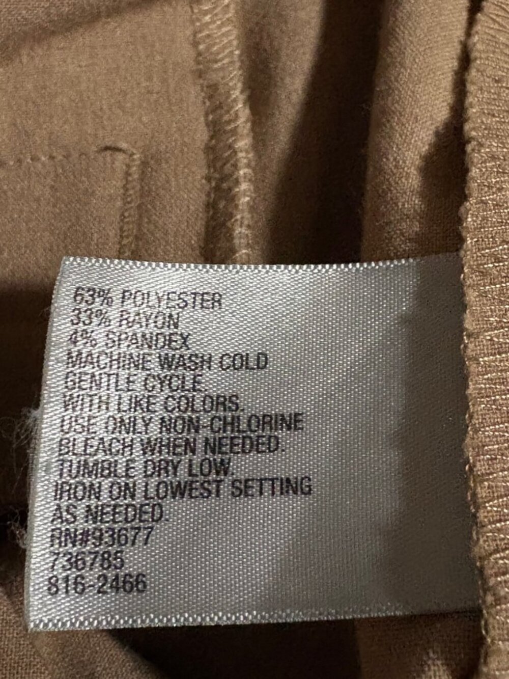 Worthington Curvy Fit Pants Womens 4 Bootcut Tan Dress Career Stretch Slacks - Picture 5 of 5